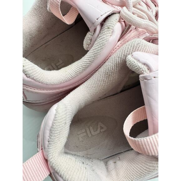 Fila Disruptor 2 Pink Patent Leather Chunky Platform Sneaker Women’s Size 9 - Picture 9 of 11